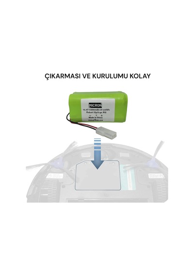 Mi Vacuum Mop 2in1 Essential Akıllı Robot Süpürge Bataryası Mjstg1 14.4v 3200 Mah Pil Yüksek Tek Renk