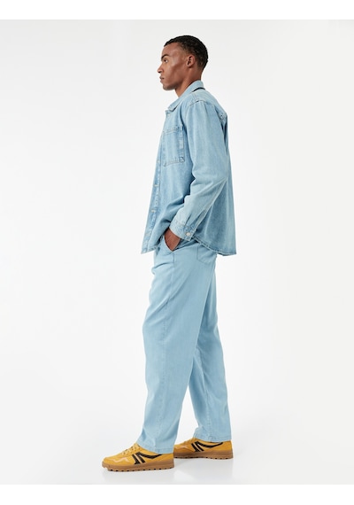 Koton Beli Bağcıklı Cep Detaylı Loose Fit Bol Jean Pantolon Açık İndigo 6wam40118nd Açık İndigo Koton Beli Bağcıklı Cep Detaylı Loose Fit Bol Jean Pantolon Açık İndigo 6wam40118nd Açık İndigo