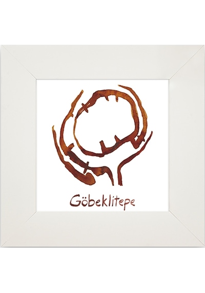 Göbeklitepe Plan Beyaz Çerçeveli Seramik Tablo Pano