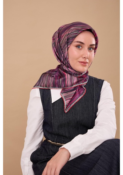 Silk Home Twill İpek Eşarp 11484-37 Çağla, Pembe, Mor, Narçiçeği