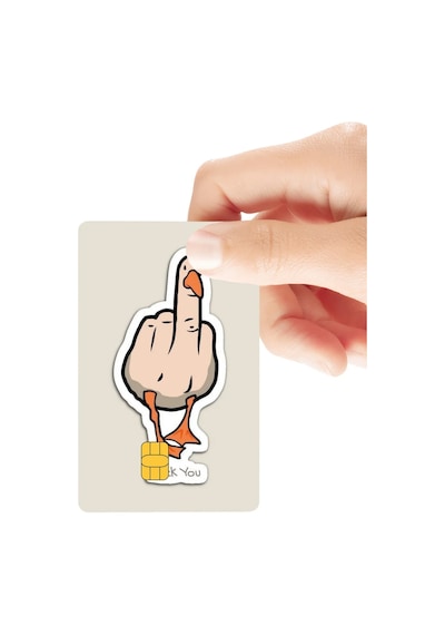 Nah Ördek Figürlü Parlak Kredi/banka Kart Kaplama Sticker Standart