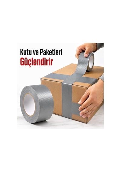 Gri Tamir Ve İzolasyon Bandı 48mm 10mt Suya Dayanıklı Duct Tape Sırdırmazlık Bandı 1 Adet