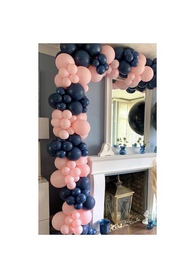 Lacivert Makaron Pembe Renk Balon Zinciri Mix