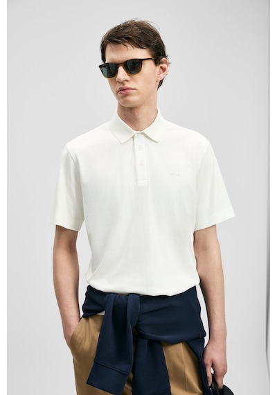 Lufian Hudson Smart Erkek Polo T-shirt 111040234 Beyaz