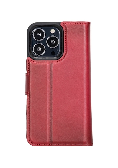 Bouletta Apple Iphone 13 Pro Uyumlu Deri Cüzdanlı Kılıf V4Ef Kırm