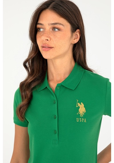 U.S. Polo Assn. Kadın Yeşil Basic Polo Yaka Tişört 50280071-VR054