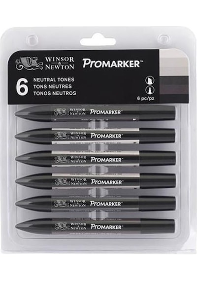 Winsor & Newton Promarker Nötür Tonlar Seti (6 Renk)