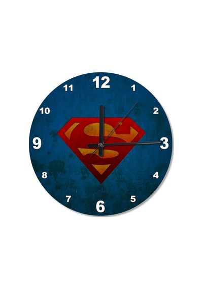 Superman Logo Ahşap Duvar Saati (406999632) Ahşap