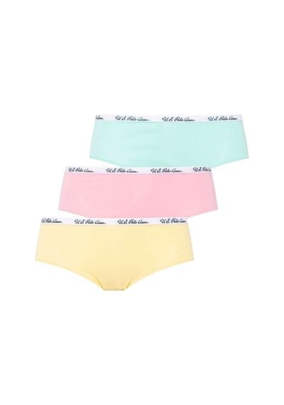 U.S. Polo Assn. Kadın Mint - Sarı - Pembe 3 Lü Şort 66273 Sarı