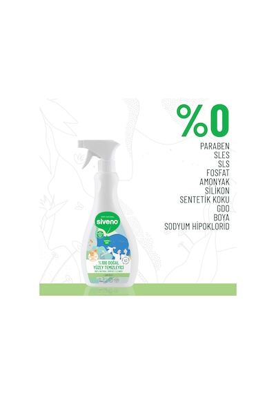 Siveno %100 Doğal Yüzey Temizleyici Bitkisel Leke Çıkarıcı Mermer Fayans Ahşap Yüzeyler 500 ML