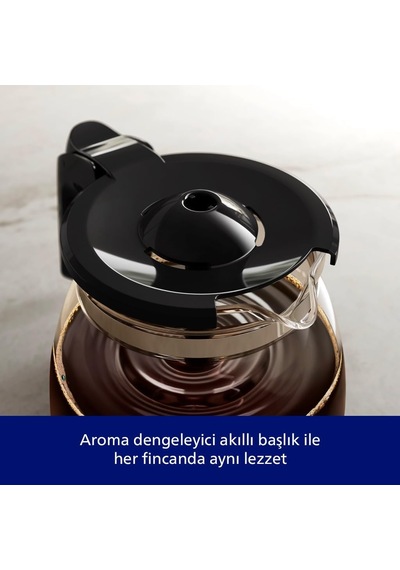 Filtre Kahve Makinesi, 1,2 Lt Kapasite, Otomatik Kapanma, Cam Demlikli, Siyah Ve Metal, Hd7462/20