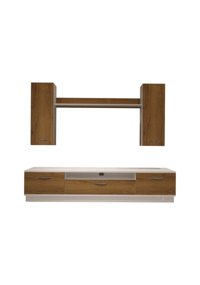 Decoraktiv Trendstyle 5d Mdf Tv Ünitesi Tv Sehpası - Beyaz Pera Beyaz - Meşe