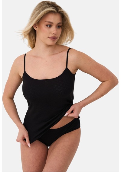Alya Underwear %100 Pamuk Kumaşlı İp Askılı Kadın Atlet Jakarlı Ribana Kalp İşlemeli 5'li Paket Beyaz Siyah