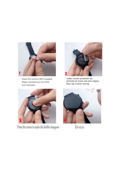 Microcase Huawei Watch GT3 Pro 46 MM Tam Kaplama 3D Pet Ekran Koruyucu ZR Siyah