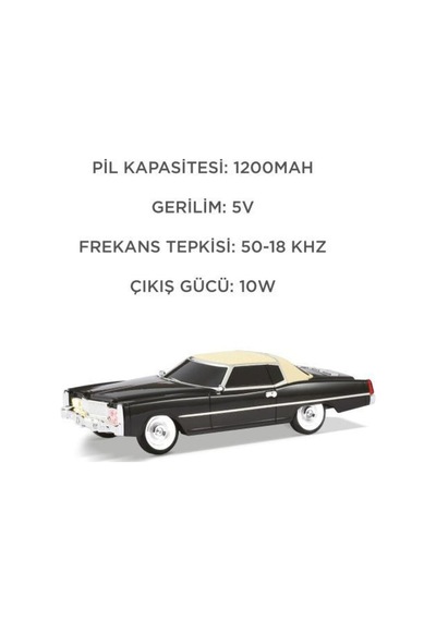Bluetooth Hoparlör Cadillac 1969 Görünümlü Retro Klasik Araba Tasarımlı 10w Fm Usb Tws Speaker D83