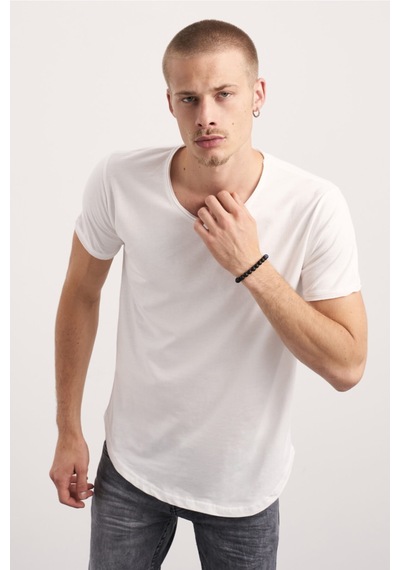 Cool Tarz 2'li Paket Beyaz-siyah Pis Yaka Salaş T-shirt Beyaz-siyah Beyaz-siyah