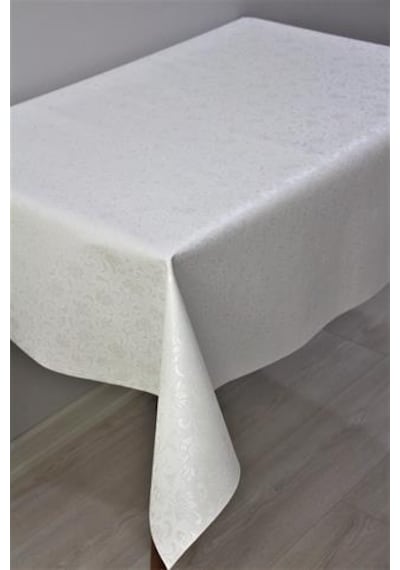 Elyaf Astarlı Silinebilir Pvc Muşamba Masa Örtüsü 514-beyaz-beyaz