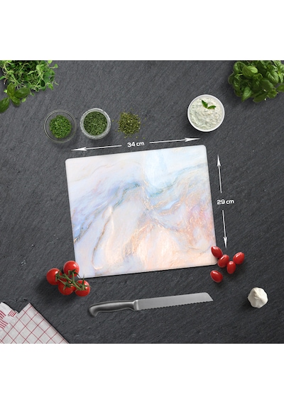Cam Kesme Tahtası Supreme Mermer Görünümlü 29cm X 34cm