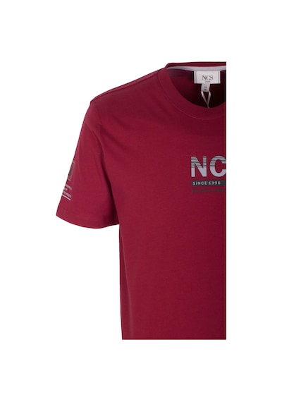 Erkek Tişört Bisiklet Yaka Bordo Slim Fit Baskılı T-shirt Ncs Jeans 1296 Bordo