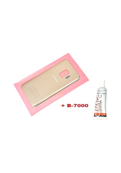Tkgz Samsung Galaxy Uyumlu S9 Arka Pil Batarya Kapağı Cam+b-7000 Gold