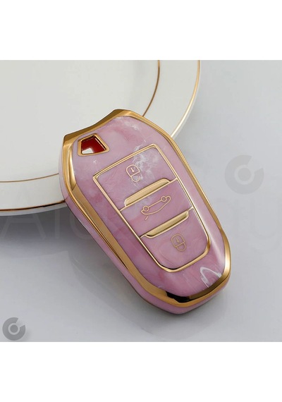 Peugeot 208 308 508 2008 3008 5008 Elektroliz Tpu Anahtar Kılıfı Pembe