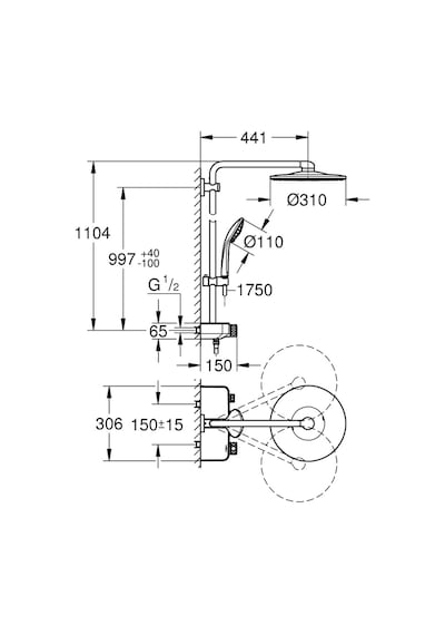 Grohe Euphoria Smartcontrol 310 Duo Duş Sistemi Duvara Monte Term
