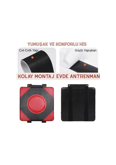 Duvara Monte Boks Torbası Sessiz Darbe Emici Boks Vuruş Yastığı Mma Kick Boks Antrenmanı Kırmızı