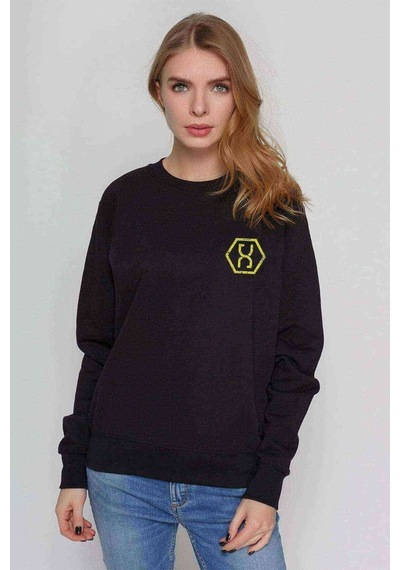Altered Carbon Logo Eskitme Baskılı Siyah Kadın Sweatshirt (528368154)