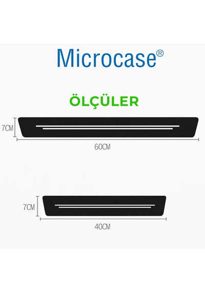 Microcase 4'lü Karbon Fiber Suni Deri Kapı Eşiği Koruma Ve Çizik Önleyici Sticker Seti Al5363