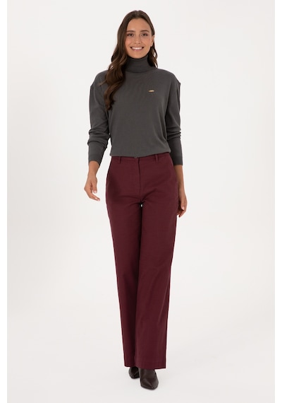 U.S. Polo Assn. Kadın Bordo Loose Fit Kanvas Pantolon 50316913-VR177 U.S. Polo Assn. Kadın Bordo Loose Fit Kanvas Pantolon 50316913-VR177