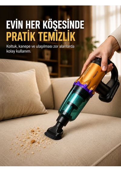 Taşınabilir Kablosuz El Süpürgesi Araç Ve Ev Temizliğine Uygun
