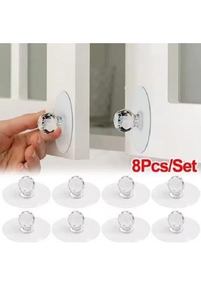 Brokoli Home 8 Ad Dolap Çekmece Tutacağı Pratik Yapışkanlı Komidin Çekmece Kulpu Askı Askılık Çok Renkli