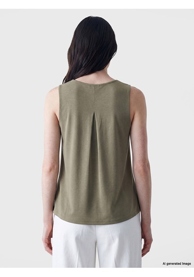 Lcw Comfort Yeşil Bağlamalı Yaka Pileli Bluz