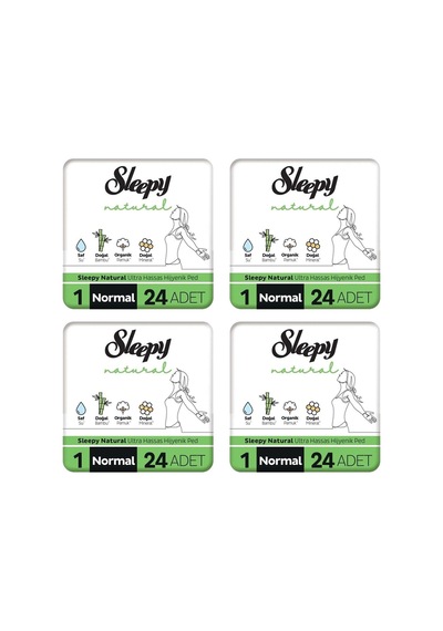 Sleepy Natural Ultra Hassas Hijyenik Ped Normal 24 Lü X 4 Paket