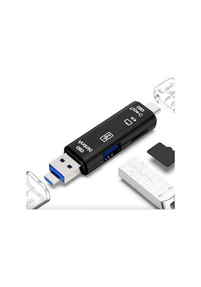 Smart OTG 3 In 1 Type-C ve Micro Usb TF Card Reader Çevirici