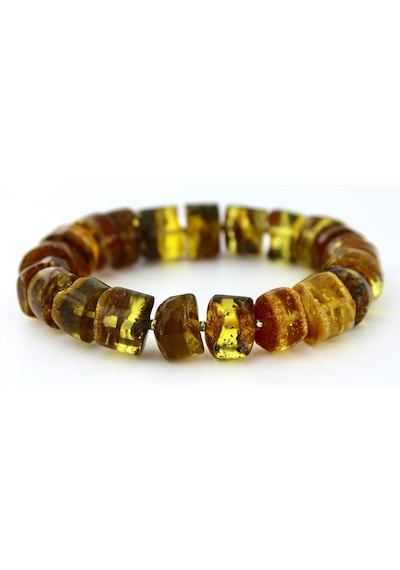 Kehribar Bileklik Amorf Tasarım Ambergold Blk23-140 Çok Renkli