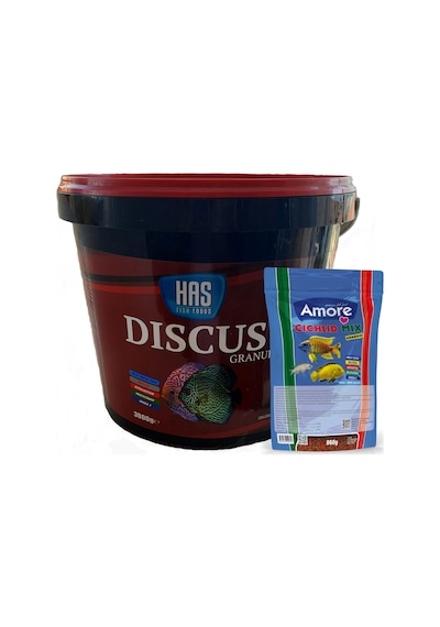 Discus 3 Kg Kova ve Cichlid Mix Granules 860gr Poşet Balık Yemi