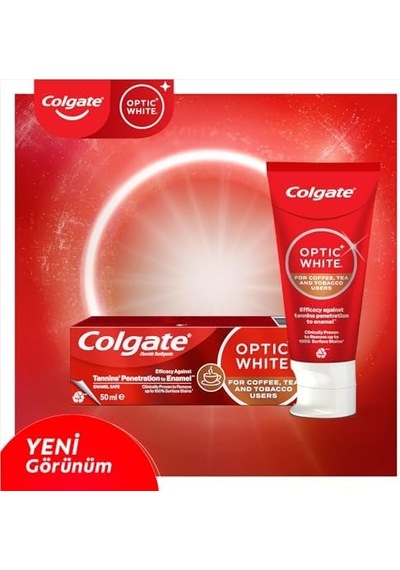 Optic White Kahve, Çay Ve Tütün Kullanıcıları İçin Beyazlatıcı Diş Macunu 50 Ml