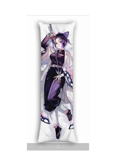 Anime Demon Slayer- Shinobu Kocho 2 No Desenli Sarılma Yastığı Hugging Pillow Kılıfı Çok Renkli