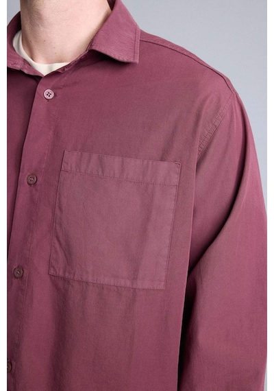 Defacto Boxy Fıt Baskılı Poplin Gömlek H2292ax26spbr494 Bordo-br494