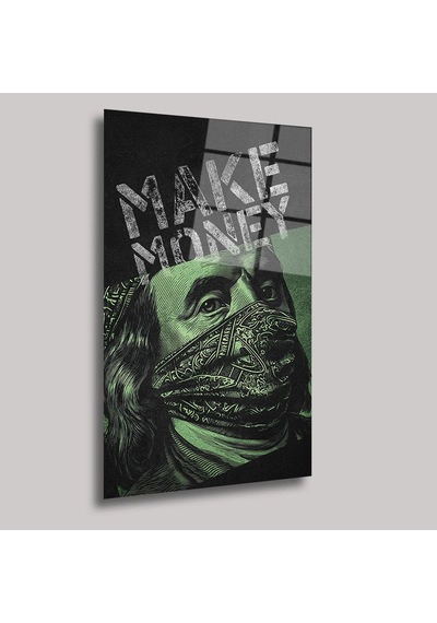 Make Money Cam Tablo Motivasyon Ve Başarı Duvar Sanatı 50x70 Cm