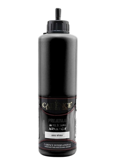 Cadence Premium Akrilik Boya Siyah 500Ml N 0002