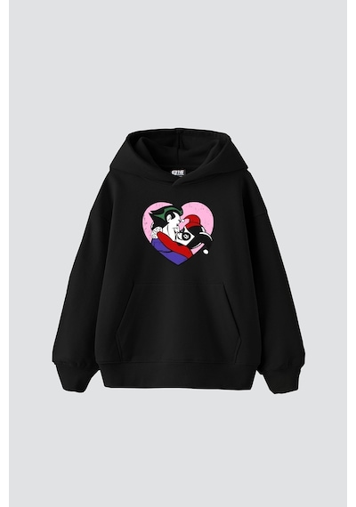 Tarzsokak Joker&harley Baskılı Oversize Unisex Premium Siyah