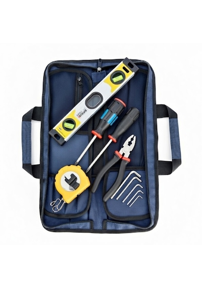 Portatif Tamir Alet Takım & Avadanlık Çantası 11 Cepli Pratik Tool Bag Organizer Mavi