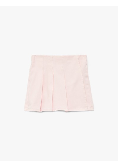 Koton Pamuklu Pileli Şort Etek Pembe 6smg70006ad Gül