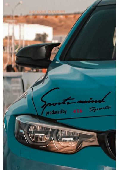 Proton 416 Sport Mind Far Dekor Sticker Siyah Zemin Kırmızı Yazı Oto Aksesuar 416 Yazılı Siyah & Kırmızı