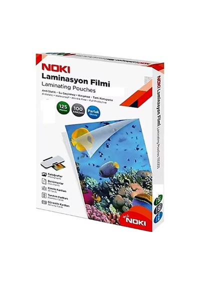 Noki Laminasyon Film 125mic 85x115mm 8,50cmx11,50cm 100 Lü Pvc Kimlik Tipi