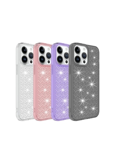 Apple Uyumlu iPhone 14 Pro Max Uyumlu Aihttgli Parlak Tasarımlı Zore Snow Kılıf-renksiz Renksiz -