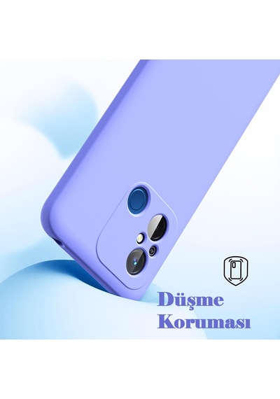 Xiaomi Redmi 12c Kılıf Kamera Korumalı Lansman Silikon Kapak Lila