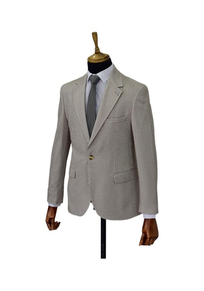 Erkek Tek Spor Ceket Çift Yırtmaçlı Bgl-st03982 Bej